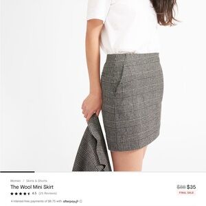 Everlane Wool Mini Skirt size 0